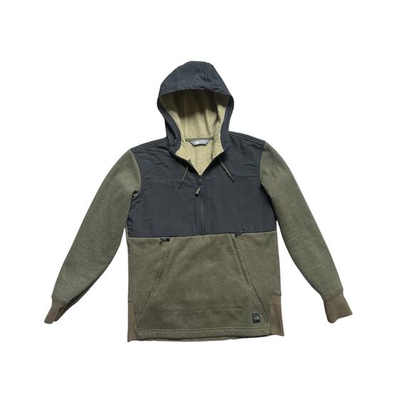 The North Face Women's‎ Green Quarter Zip Fleece Pullover Hoodie Medium - Picture 1 of 7